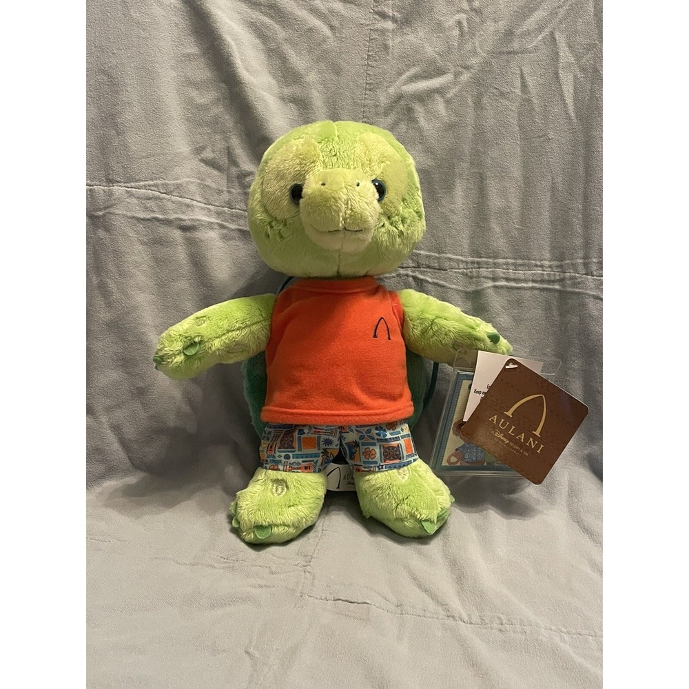 NEW Disney Aulani Hawaii Olu the Turtle Orange Shirt Plush Crossbody Purse Bag